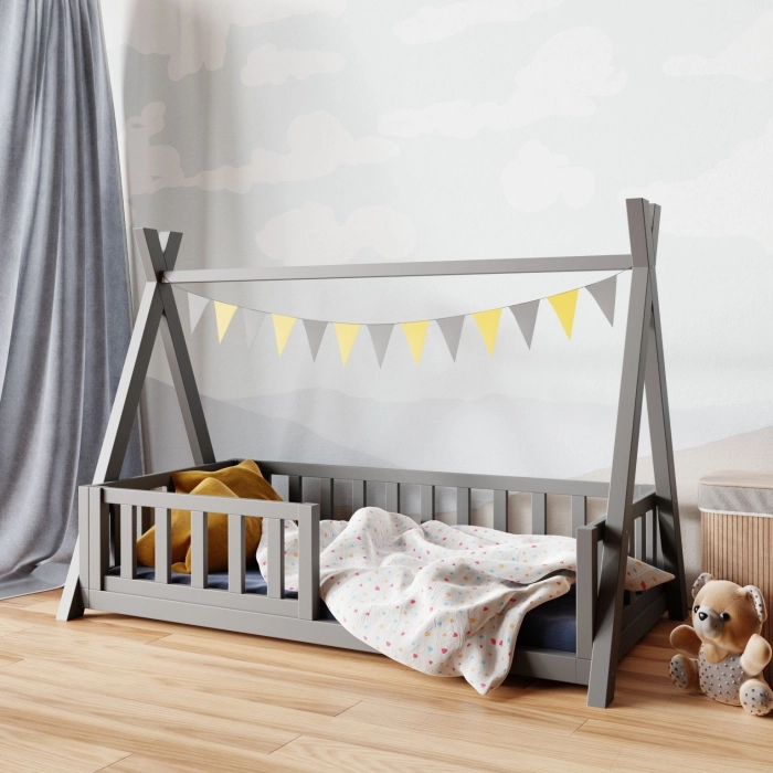 Łóżko tipi z barierkami